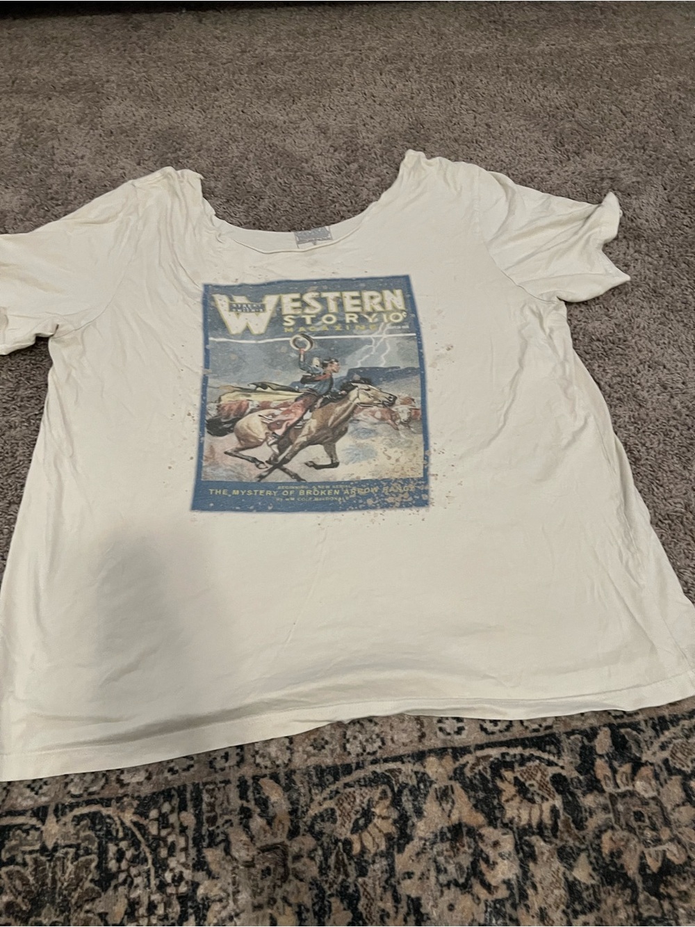 Gina tee off shoulder western tee
